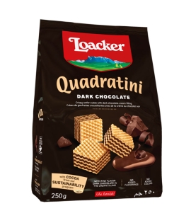 Loacker Quadratini Dark Chocolate Bite Size Wafer Cookies