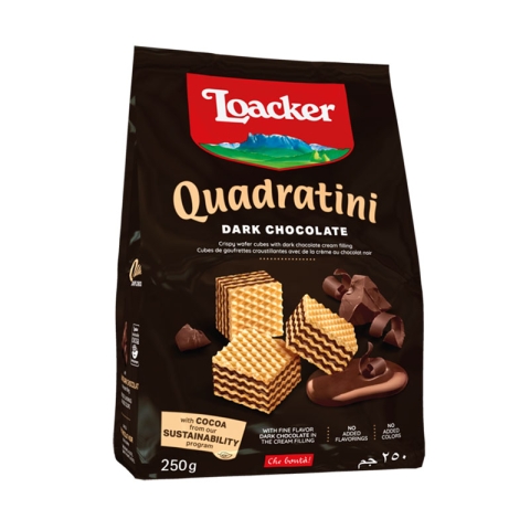 Loacker Quadratini Dark Chocolate Bite Size Wafer Cookies