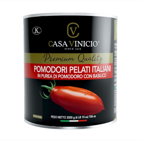 Casa Vinicio Italian Peeled Tomatoes with Basil 100oz