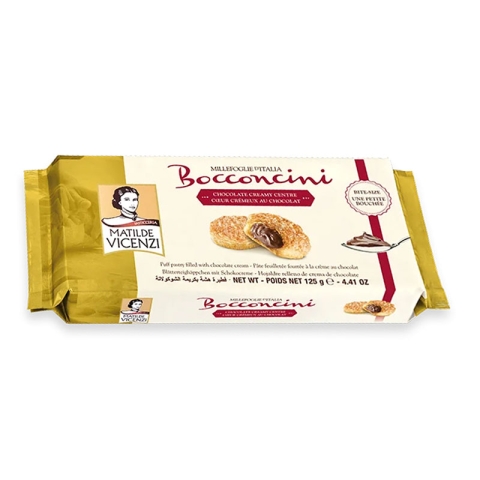 Matilde Vicenzi Millefoglie d’Italia Bocconcini Pastry Bites with Chocolate Cream