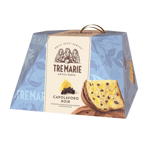 Tre Marie Panettone Capolavoro Noir avec de la Crème Anglaise et Chocolate