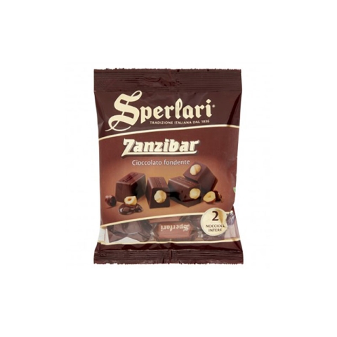 Torroncini Sperlari Zanzibar Small Nougats Dark Chocolate with Whole Hazelnuts 