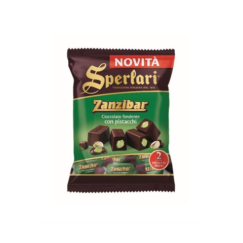 Torroncini Sperlari Zanzibar Small Nougats Dark Chocolate with Pistachios 