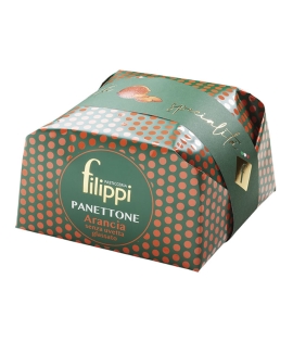 Filippi Iced Panettone with Candied Orange Without Raisins