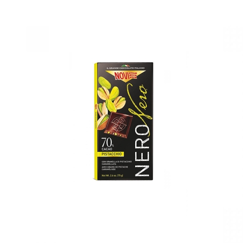 Novi Nero Nero Extra Dark Chocolate with Caramelized Pistachios