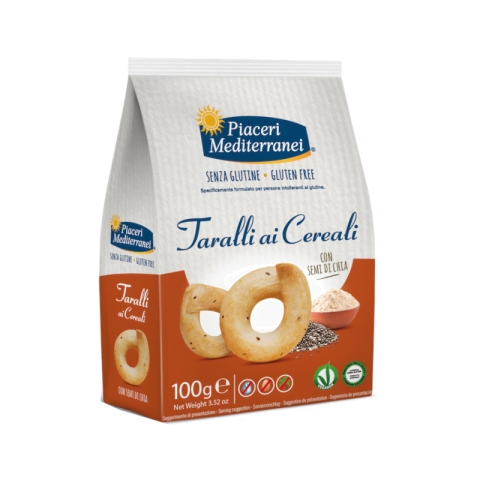 Piaceri Mediterranei Gluten free Taralli with chia seeds 