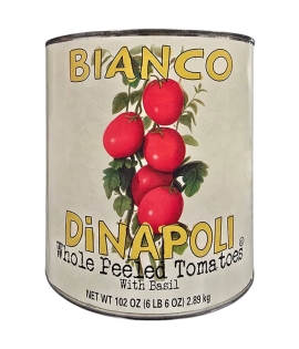 Bianco DiNapoli Whole Peeled Tomatoes with Basil - 102oz