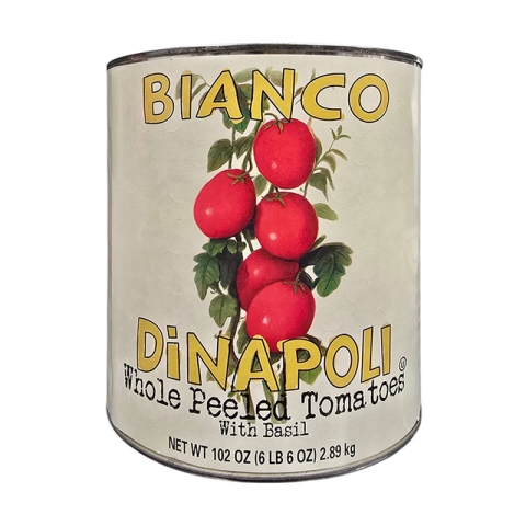 Bianco DiNapoli Whole Peeled Tomatoes with Basil - 102oz