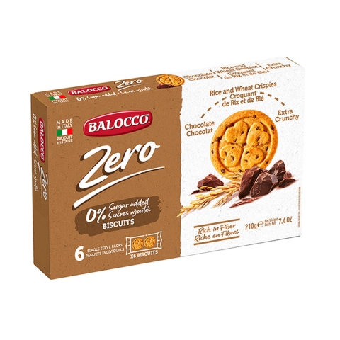 Balocco Zero Biscuits Chocolate Chips and Rice and Wheat Crispies