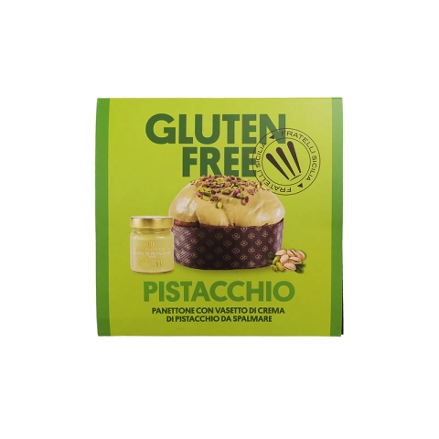 Fratelli Sicilia Gluten Free Pistachio Panettone With A Jar Of Pistachio Cream