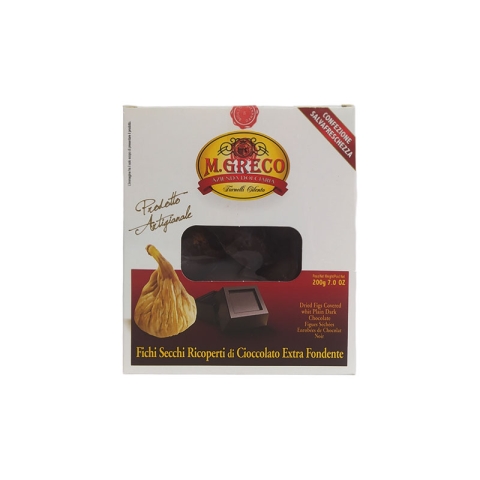 M. Greco Dried Figs Covered With Plain Dark Chocolate