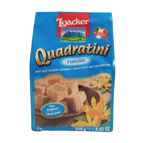 Loacker Quadratini Vanilla Bite Size Wafer Cookies