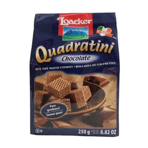 Loacker Quadratini Chocolate Bite Size Wafer Cookies