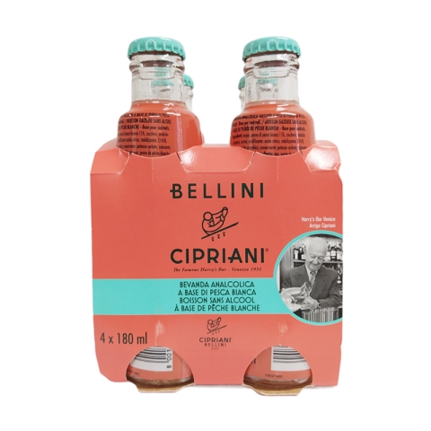 Cipriani Bellini White Peach Non-Alcoholic Beverage (4x180ml)