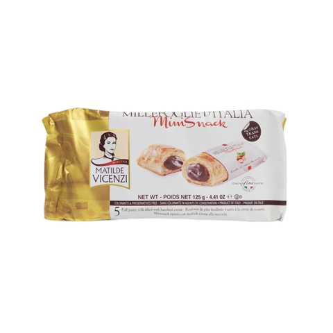 Vicenzi Mini Puff Pastry Rolls with Hazelnut Cream