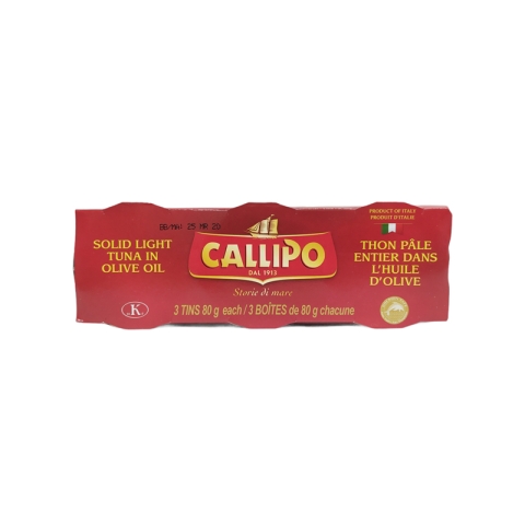 Callipo Solid Light Tuna In Olive Oil 3x80g