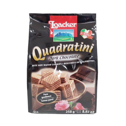 Loacker Quadratini Dark Chocolate Bite Size Wafer Cookies