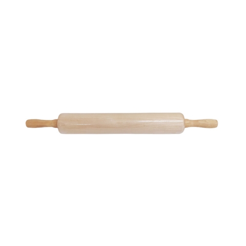 RusticButcherBlock Wooden Rolling Pin With Revolving Handles R07120 Long 19.5”