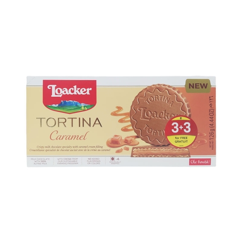 Loacker Tortina Caramel Cookies 3+3