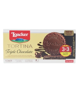 Loacker Tortina Triple Chocolate Cookies 3+3