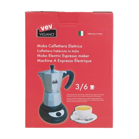 Vev Viganó Moka Electric Espresso Maker 3/6 Cups