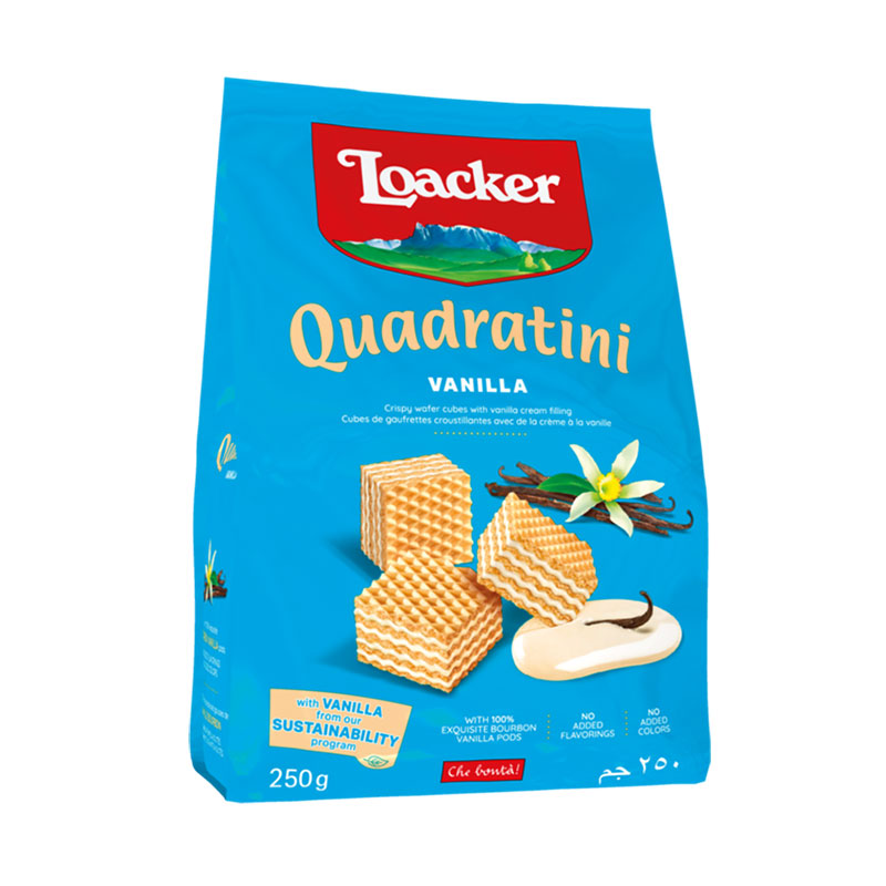 Loacker Quadratini Vanilla Bite Size Wafer Cookies