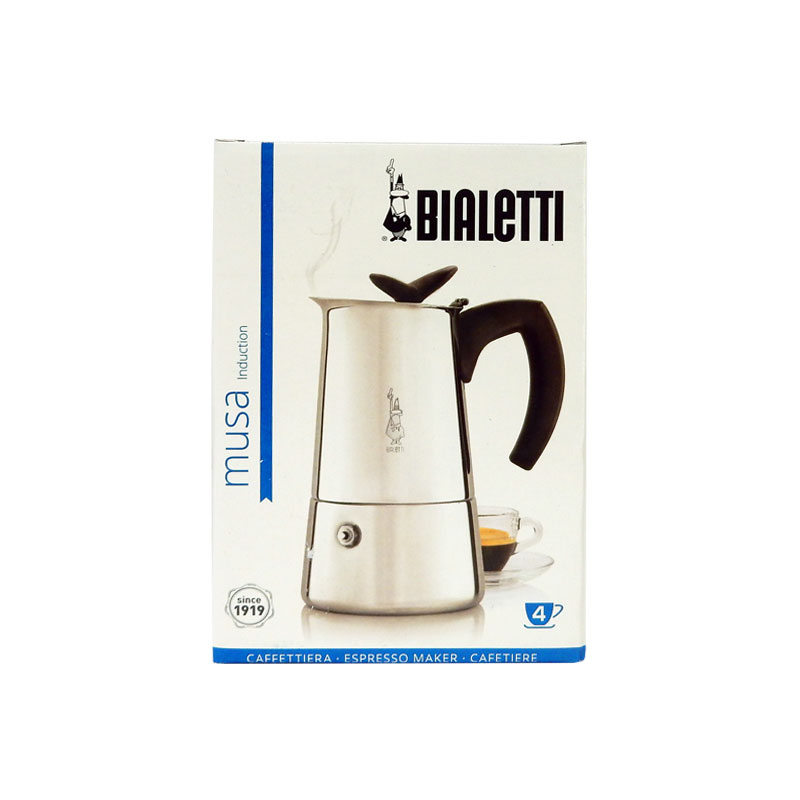 Bialetti 4 cup Stainless Steel Espresso Maker - Whisk